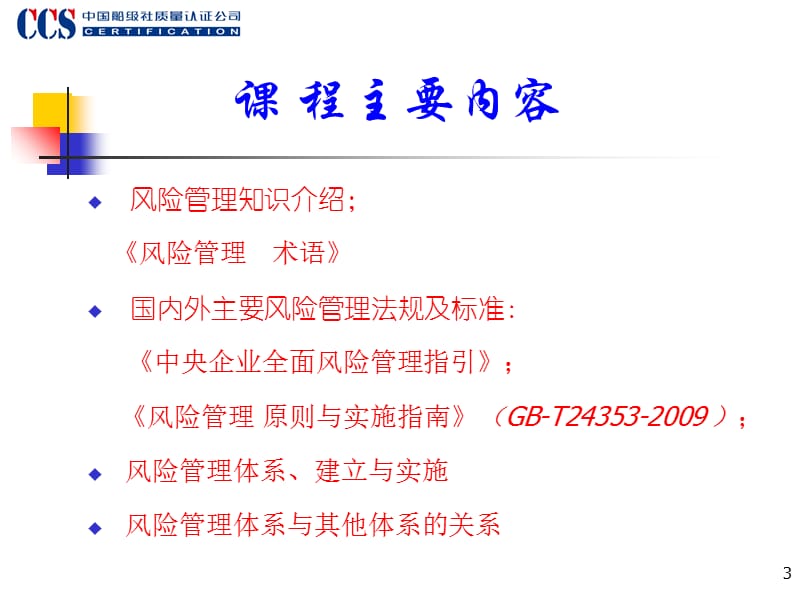 {企业风险管理}风险管理标准风险管理体系讲义_第3页