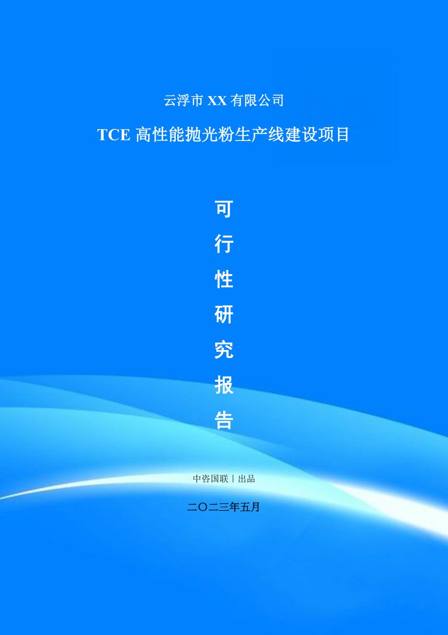 TCE高性能抛光粉生产建设项目可行性研究报告_第1页