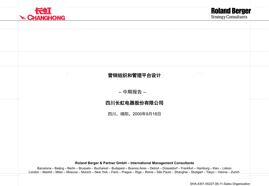 {企业管理咨询}某电器公司营销咨询研究报告_第1页