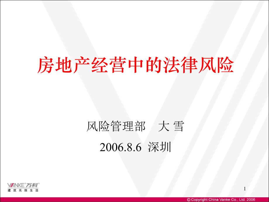 (2020年){合同法律法规}房地产经营中的法律风险_第1页