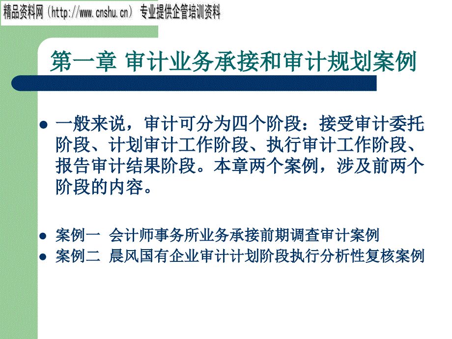 {企业管理案例}企业审计业务承接和审计规划案例_第1页