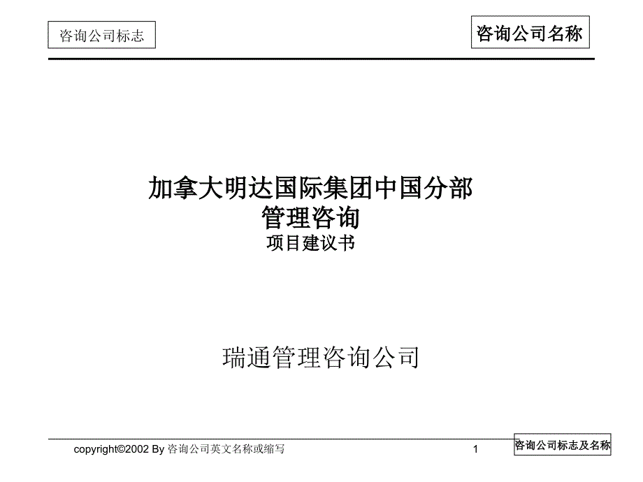 {企业管理咨询}某国际集团中国分部管理咨询报告_第1页