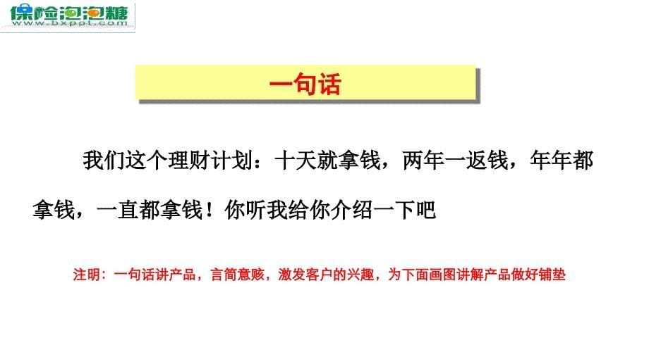 {金融保险管理}生命人寿富贵全能保险销售金三角35页_第5页