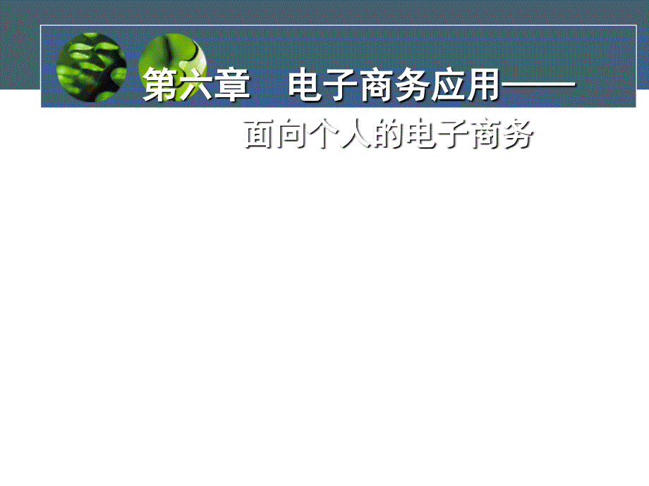 电子商务应用--面向个人的电子商务知识分享_第1页