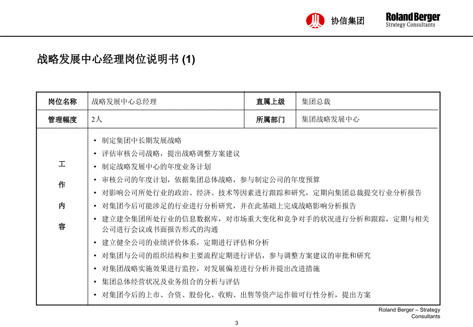 定岗定编、核心业务流程(集团公司-战略发展中心-最终报告)培训资料_第3页