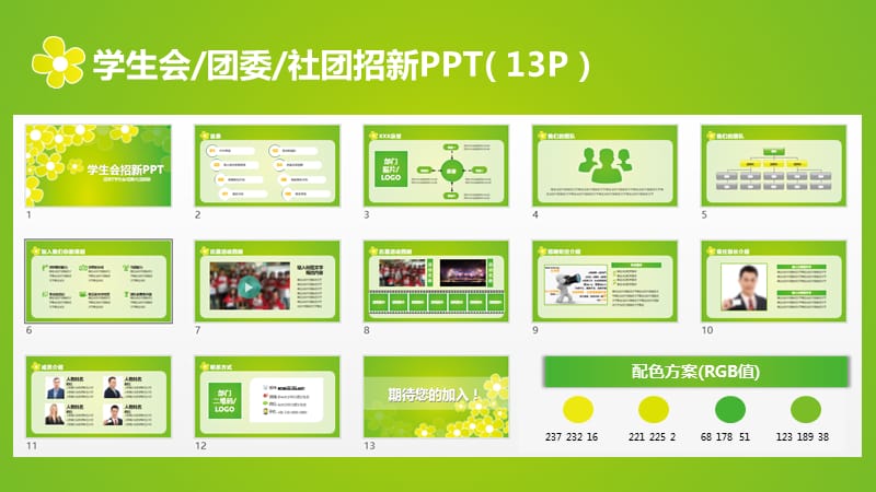 小清新社团招新PPT模板（经典）_第2页