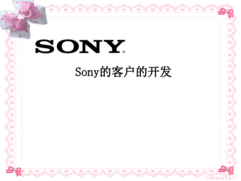 客户关系管理――客户关系的建立与维护 (第3版)44开发：sony课件_第1页