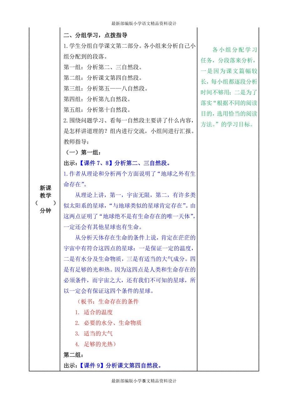 最新部编版小学六年级上册语文10宇宙生命之谜-教案(1)_第5页