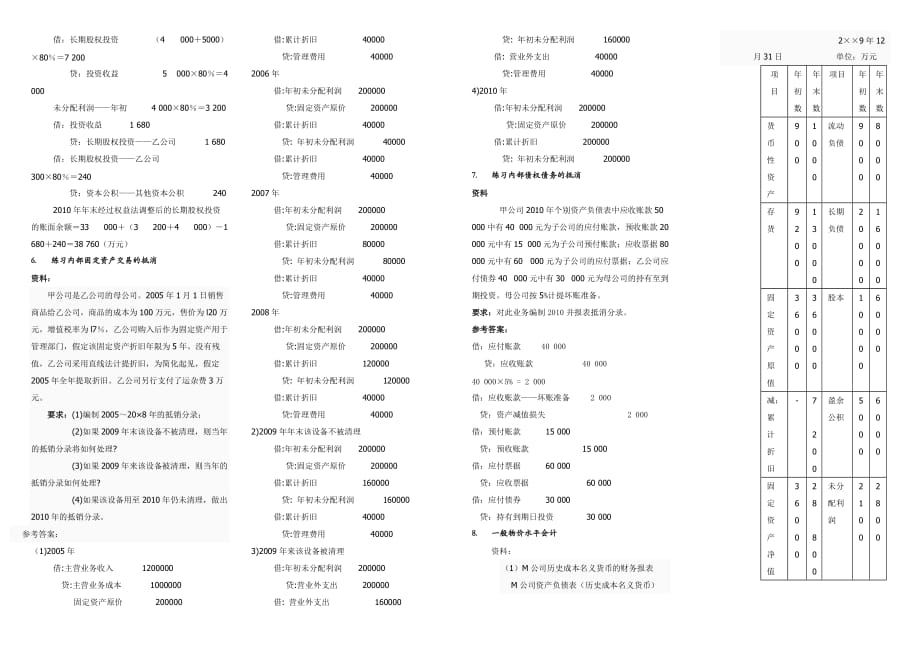 2019春季高级财务会计期末复习——核算题._第3页