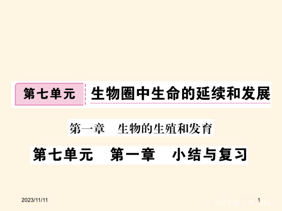 最新人教版八年级下册生物 精品课件 第一章小结与复习_第1页