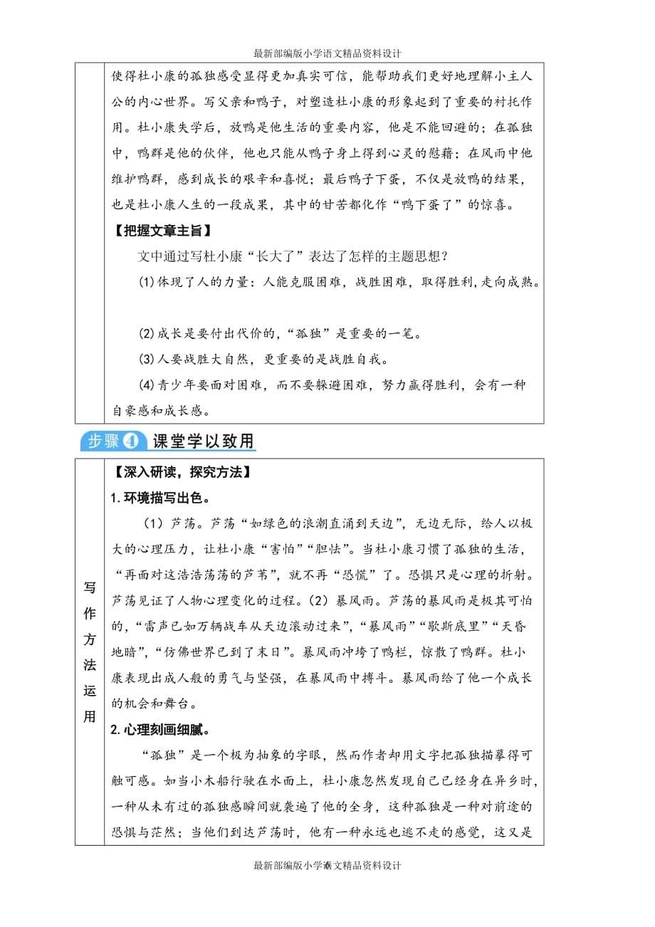 最新部编版九年级上册语文16 孤独之旅精品教案_第5页