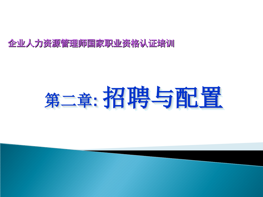 2020企业人力资源管理师二级——第二章 招聘与配置（二级）课件_第1页