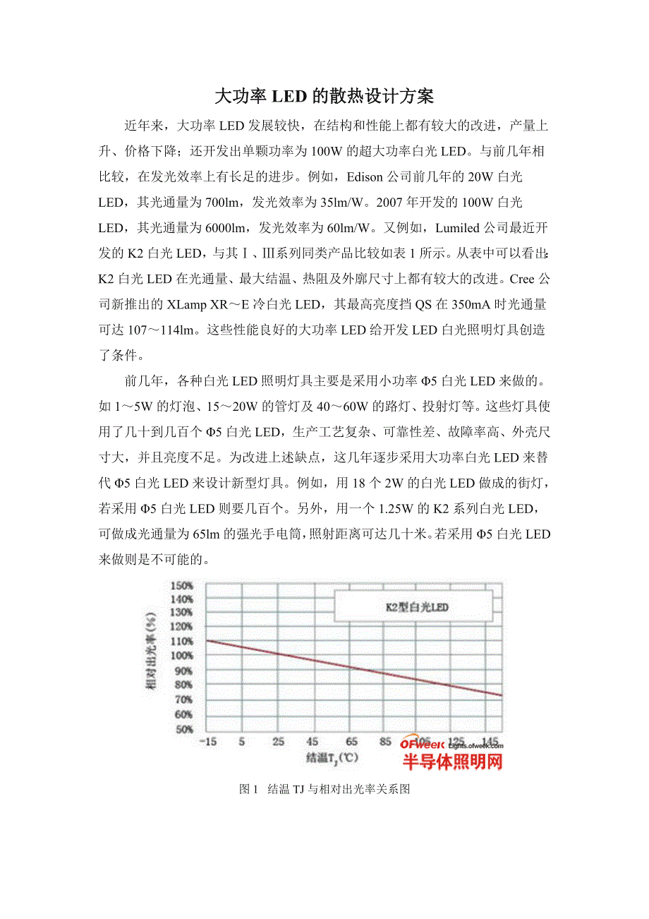 大功率LED的散热设计方案_第1页