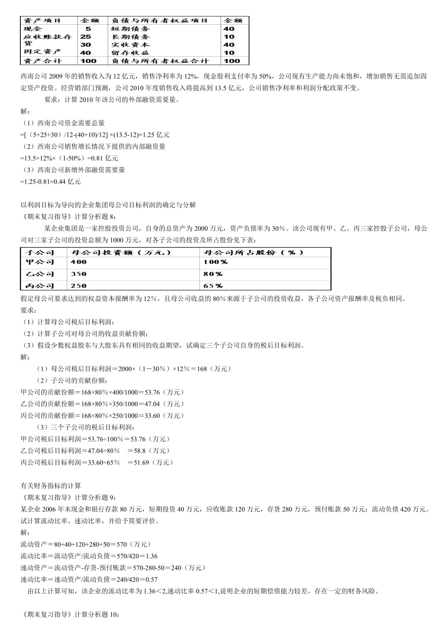 企业集团财务管理计算案例真理版_第3页