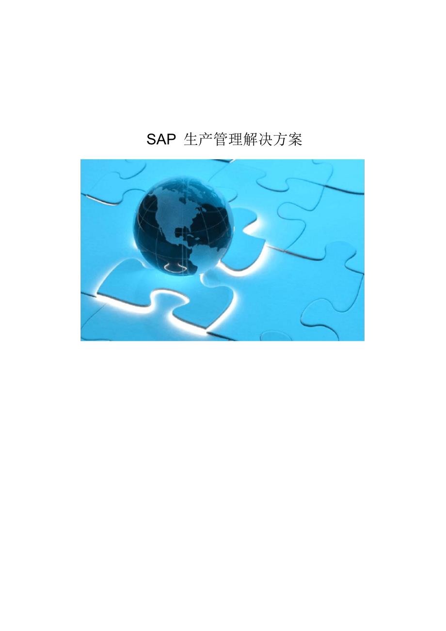 SAP生产管理解决方案_第1页