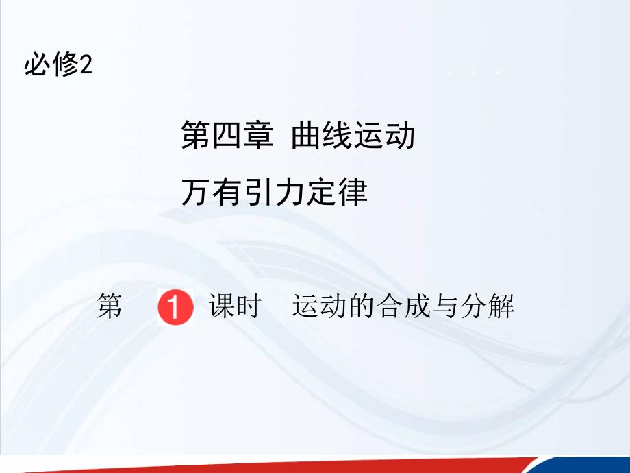 山东省泰安市肥城二中高三物理二轮复习课件第四章曲线运动万有引力与航天第1课时运动的合成与分解_第1页