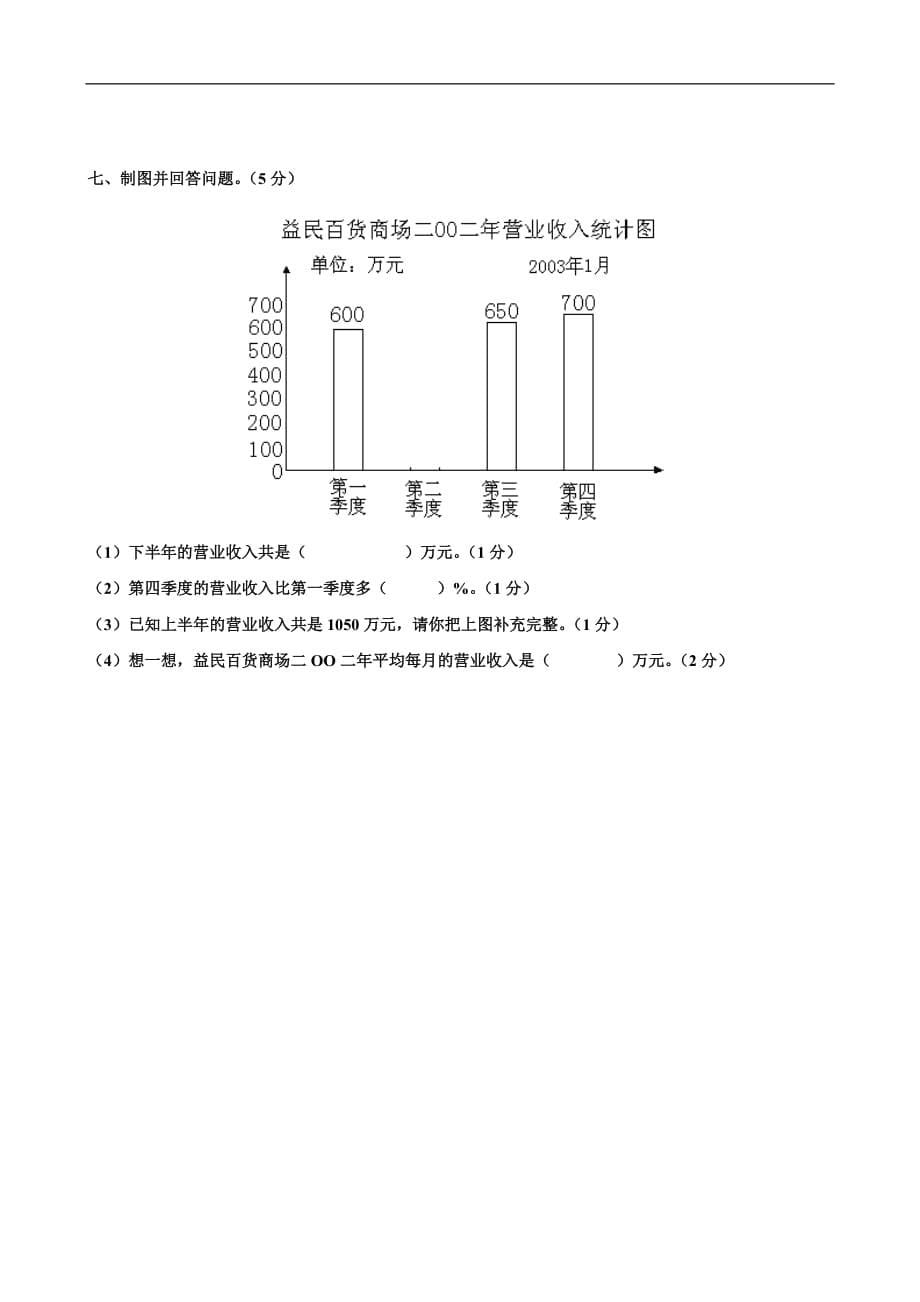 苏教版六年级下学期综合测试卷_第5页