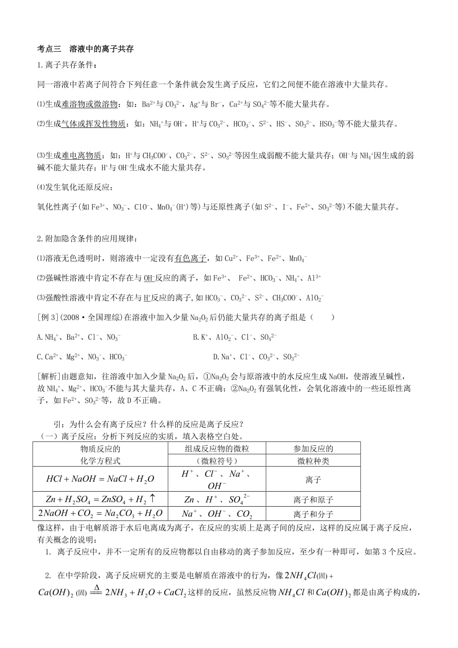 全国高中化学离子反应知识点总结精讲精练_第4页