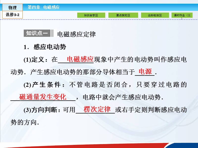 人教高中物理选修32课件44法拉第电磁感应定律_第3页