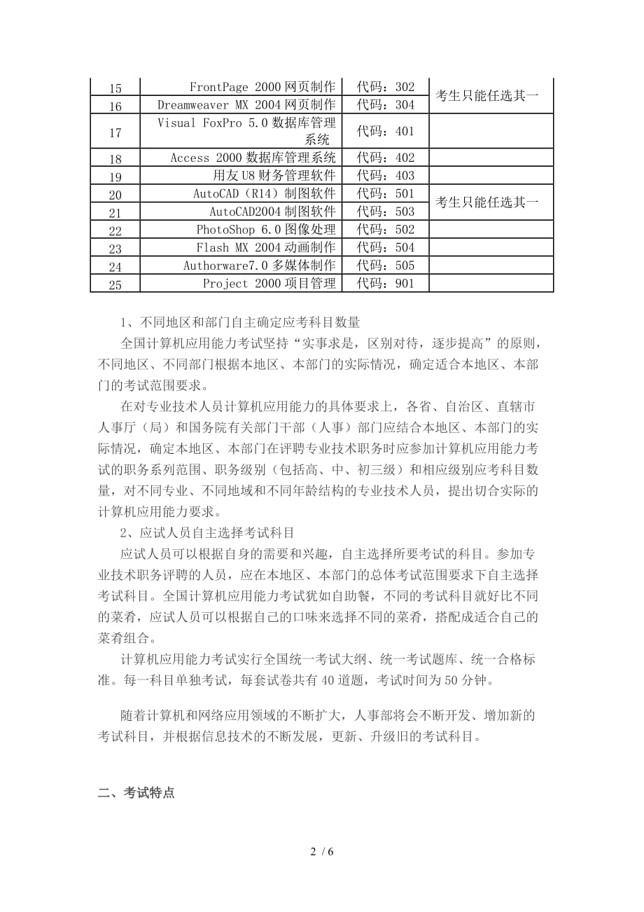 全国专业技术人员计算机应用技术能力测验考试介绍_第2页