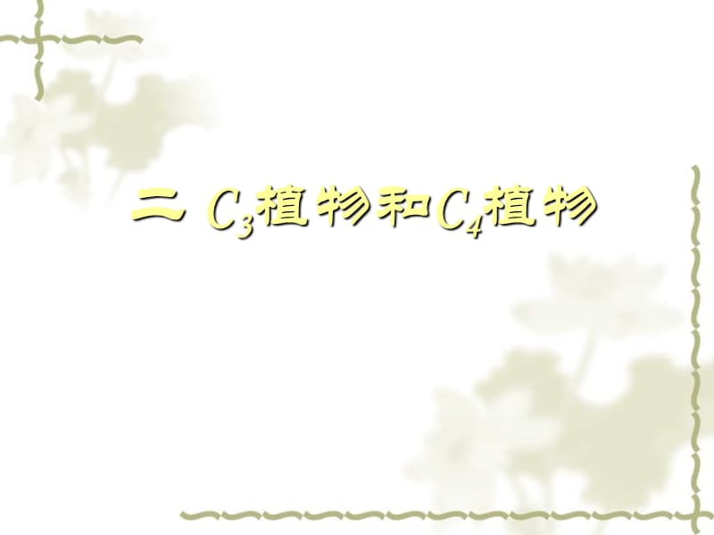 2006年唐山市丰南区生物课件 C3植物和C4植物 人教版_第1页