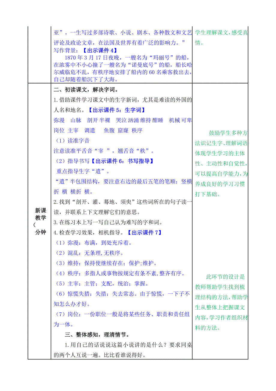 部编版小学四年级下册《_诺曼底_号遇难记》教案（2020年）_第2页