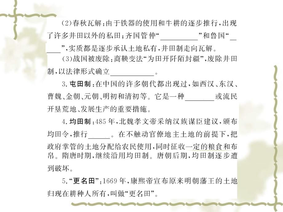 2010高三历史高考二轮专题突破课件：中国古代社会的经济制度和农业的发展_第3页