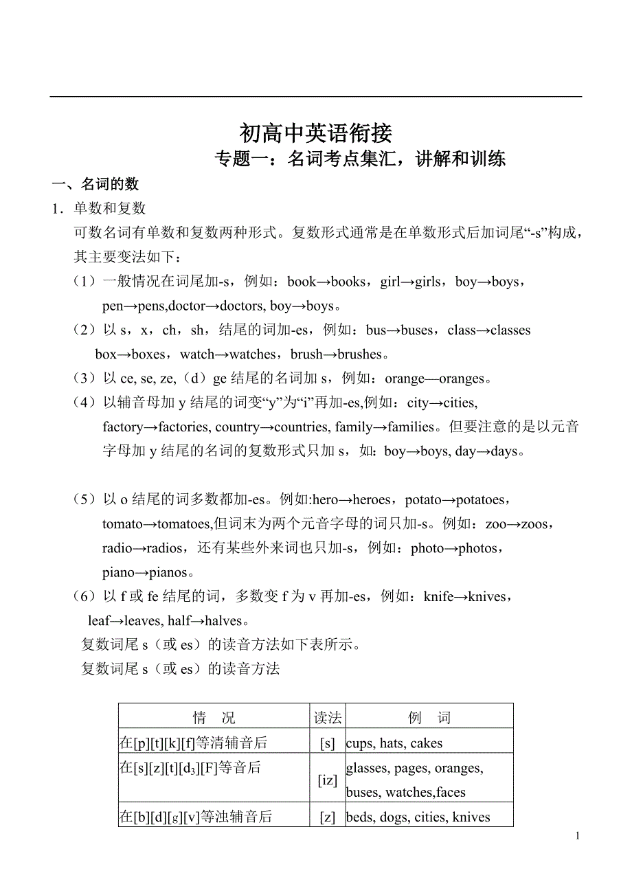 初全国高中英语知识点衔接_第1页