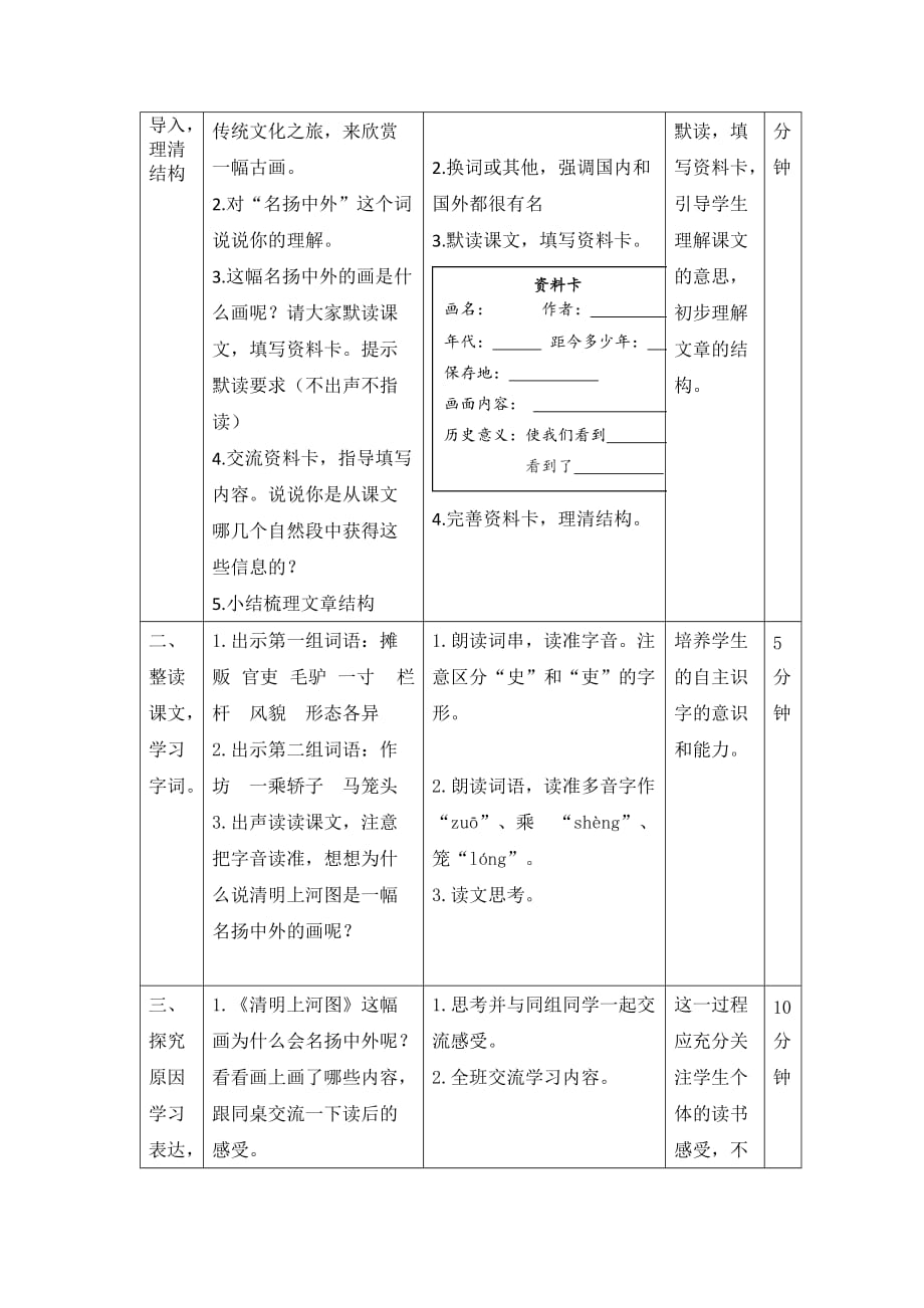 小学部编版语文三年级（下册）《一副名扬中外的画》优秀教案_第3页