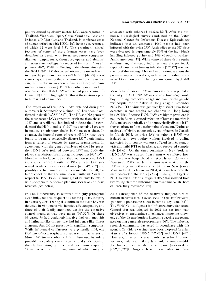 2005 Newer respiratory virus infections_ human metapneumovirus, avian influenza virus, and human coronaviruses_第3页