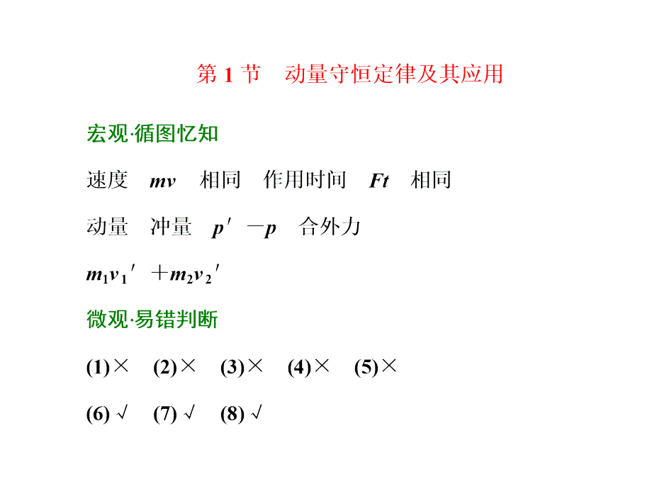 四川省昭觉中学高考物理第一轮复习课件第十三章动量第1节动量守恒定律及其应用习题详解_第1页