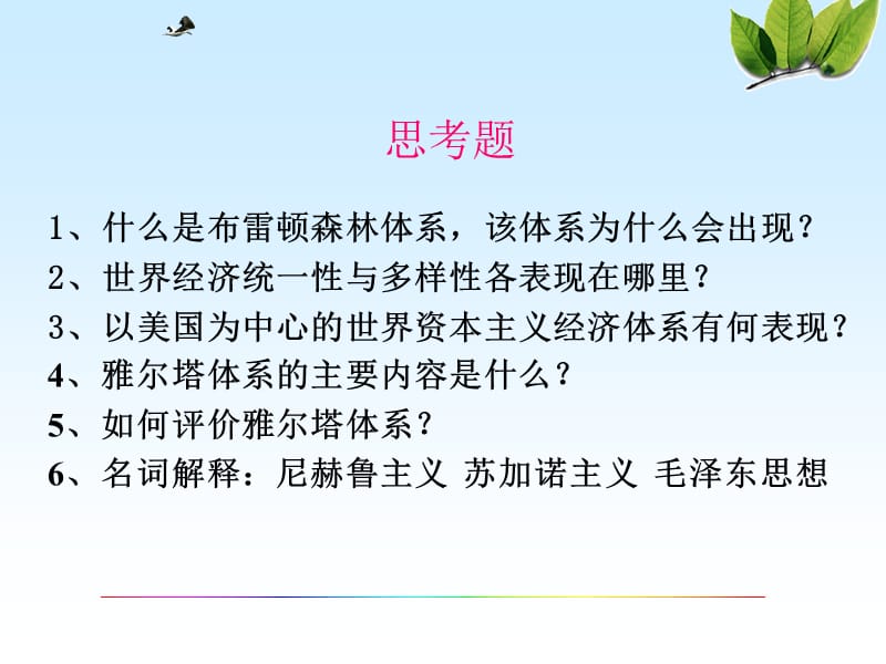 介绍第二次世界大战与当代世界的历史性培训讲学_第2页