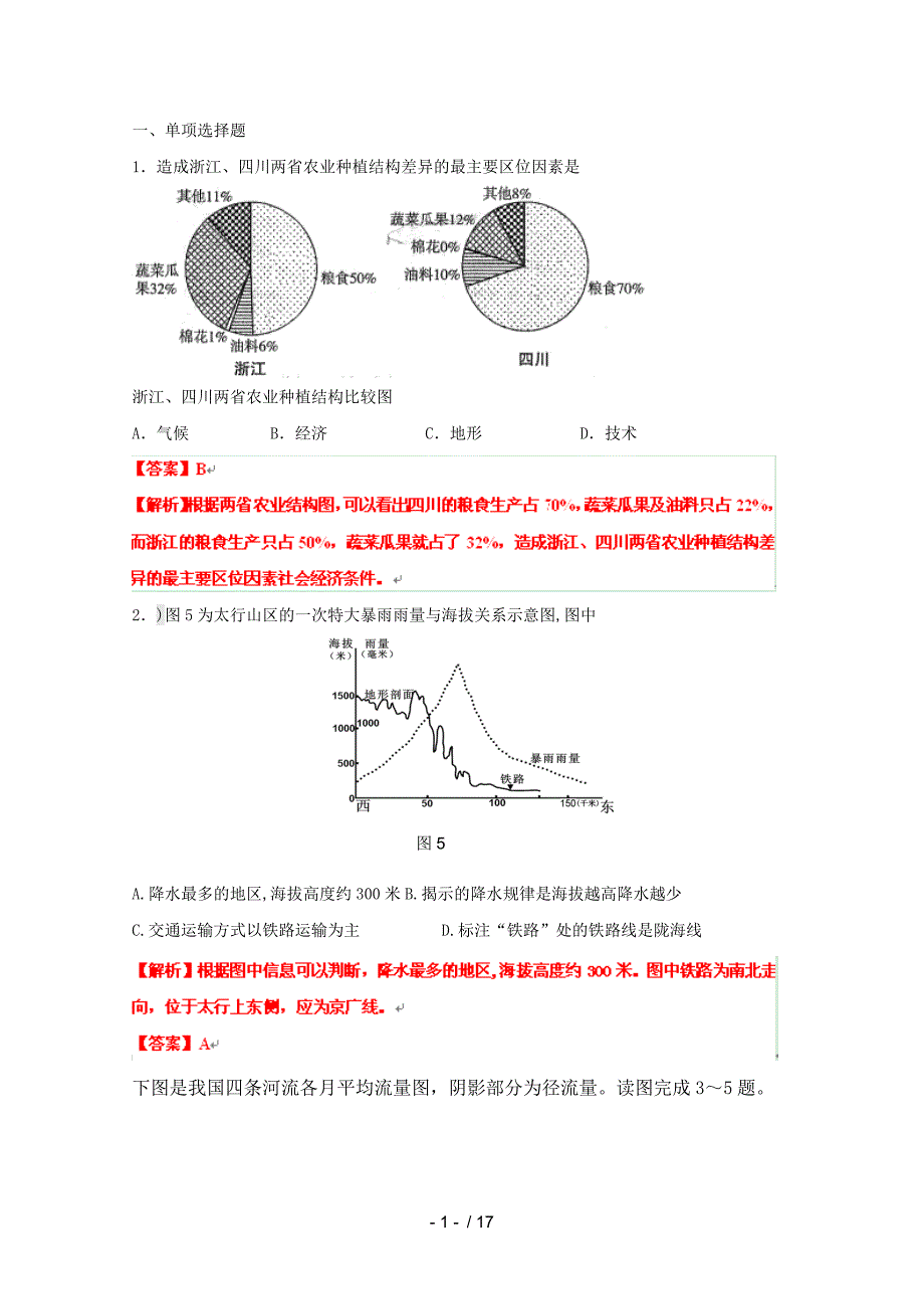 全国高考名师预测地理试题：知识点地理专题_第1页