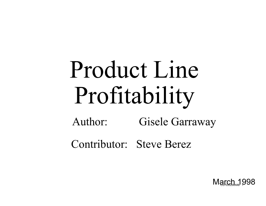 贝恩咨询分析方法-ProductLineProfitability精编版_第1页