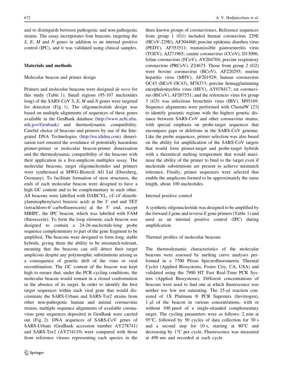 2011 Development of a molecular-beacon-based multi-allelic real-time RT-PCR assay for the detection of human coronavirus_第2页