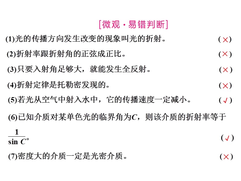 四川省昭觉中学高考物理第一轮复习课件第十二章波与相对论选修34第3节光的折射全反射_第3页