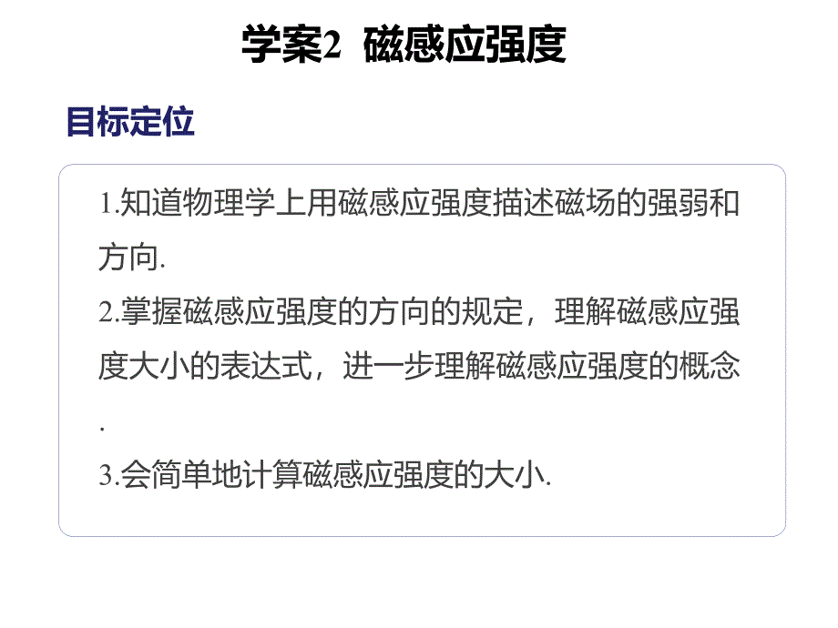 高二物理人教选修31同步课件第三章学案2磁感应强度_第2页