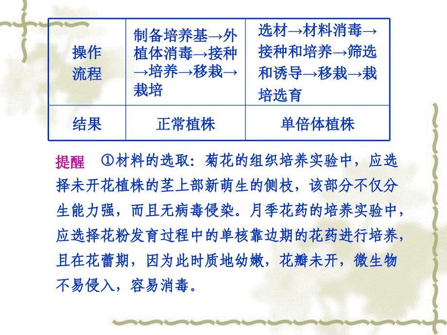 2011届高考生物总复习课件步步高系列 第50课时 植物的组织培养技术及DNA和蛋白质技术_第4页