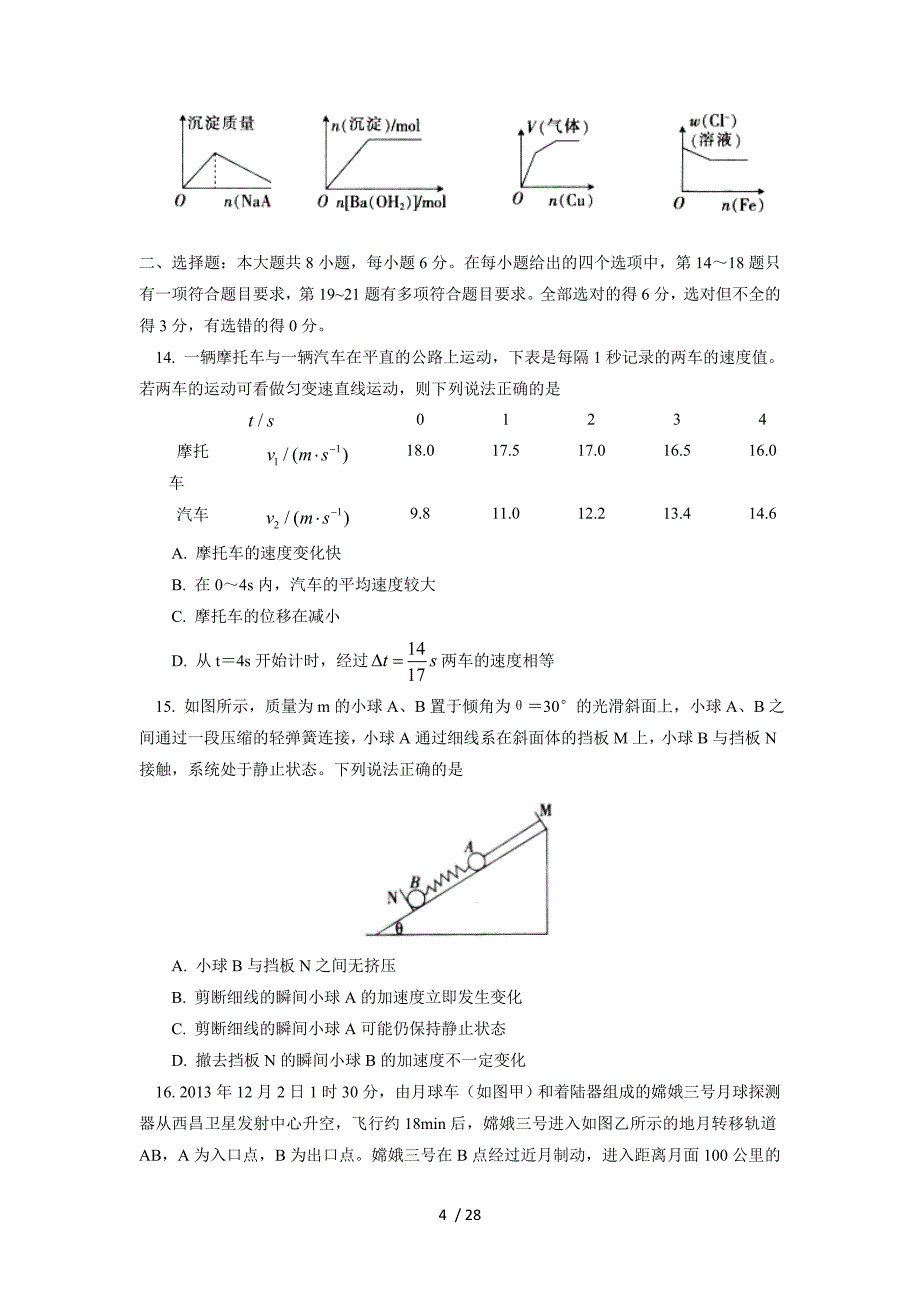 江西名校联盟高调研考试理综Word附标准答案_第4页