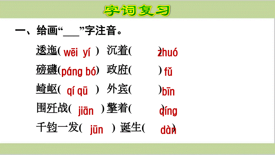 部编六年级上册小学语文第二单元期末复习课件_第2页