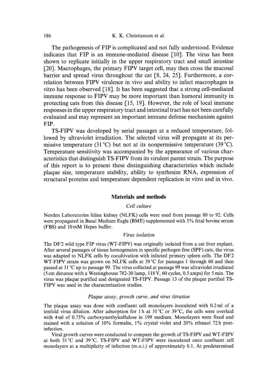 1989 Characterization of a temperature sensitive feline infectious peritonitis coronavirus_第2页