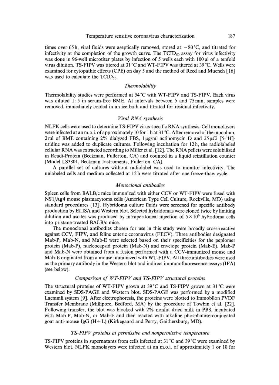 1989 Characterization of a temperature sensitive feline infectious peritonitis coronavirus_第3页