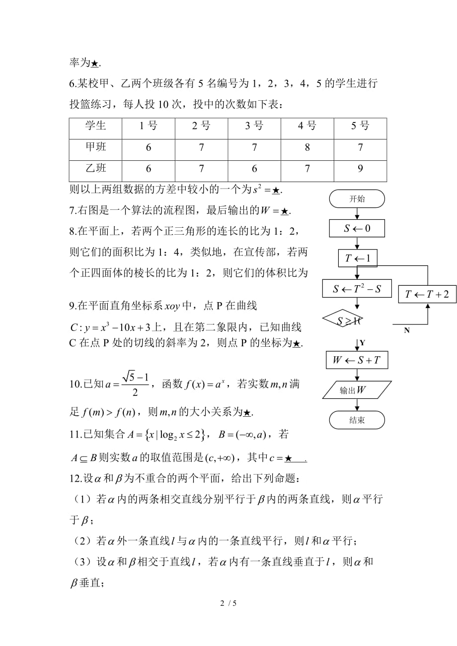 普通高等学校招生全国统一测验考试（江苏卷）（word）_第2页