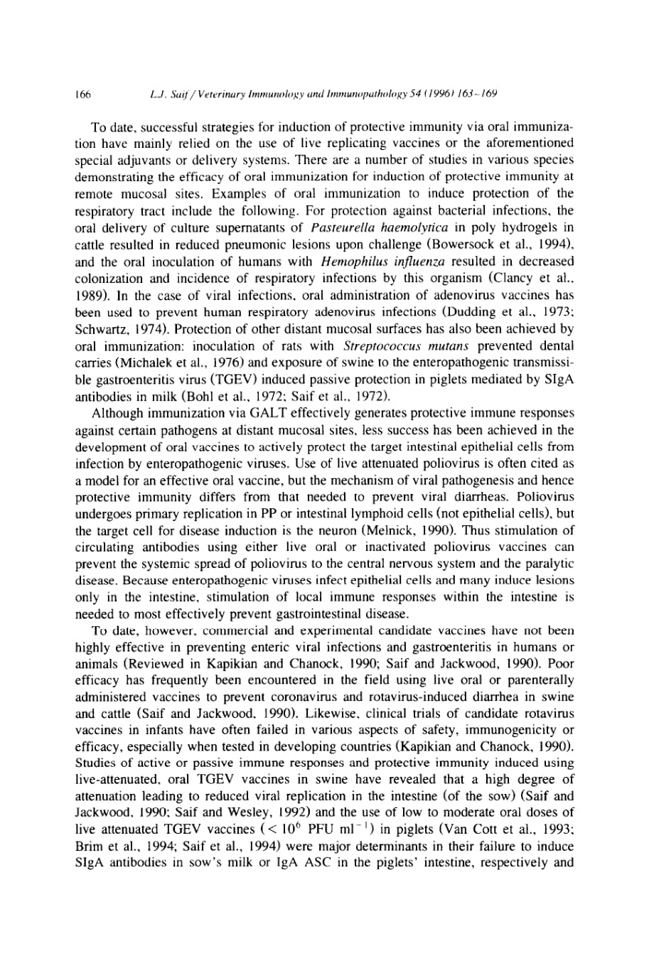 1996 Mucosal immunity_ an overview and studies of enteric and respiratory coronavirus infections in a swine model of ent_第4页