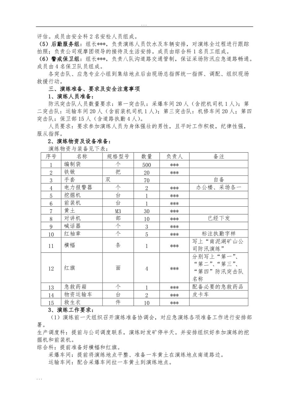 XXX公司防汛演练方案-_第3页