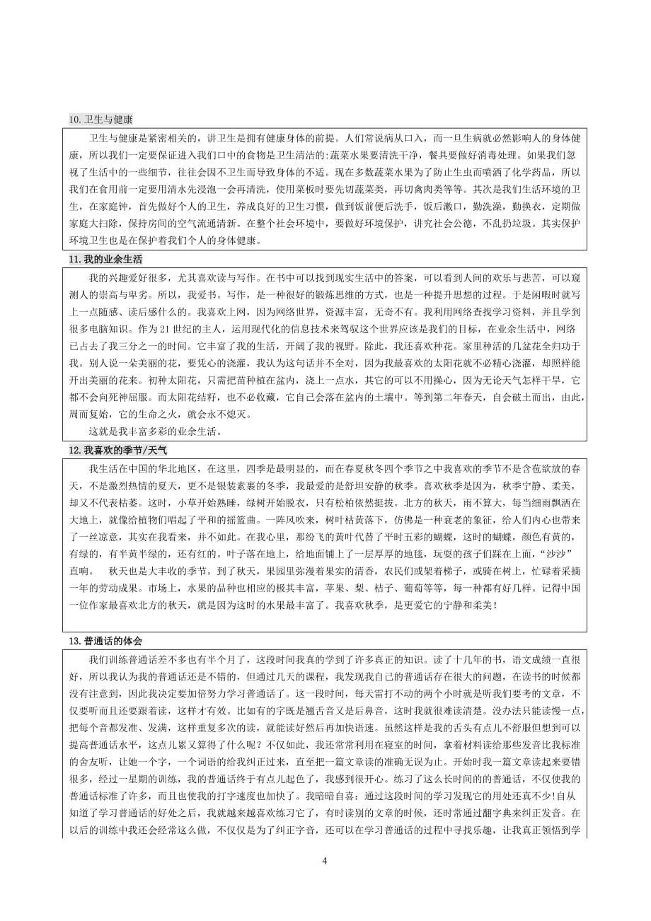 普通话测验考试说话题目30篇经典范文_第4页