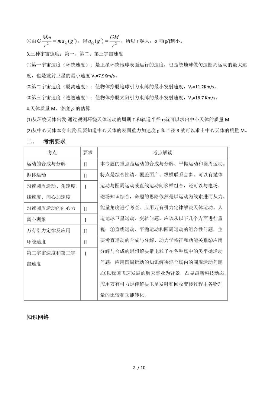 高考物理专题复习(教师教学案+学案+考案)专题__曲线运动和万有引力_第2页