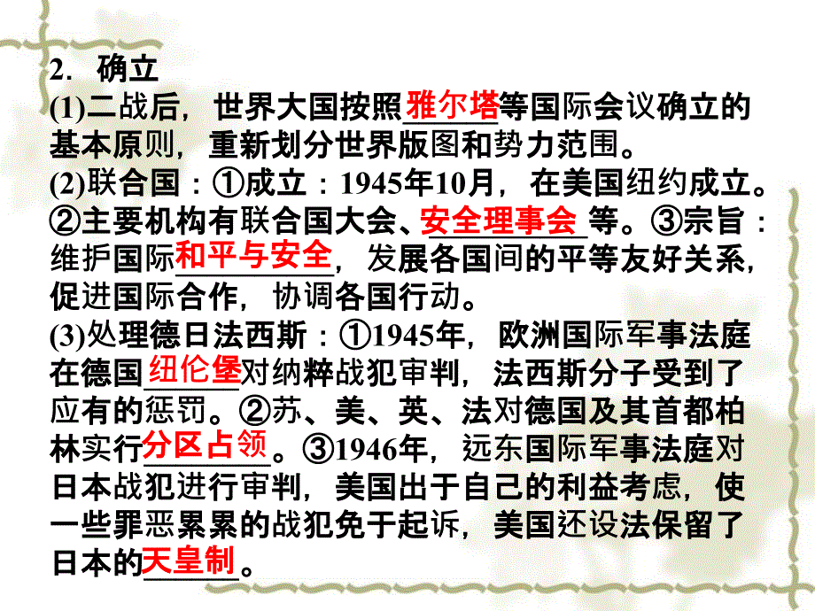 【优化方案】2012高考历史总复习 第18单元第39讲 战后初期的国际关系和主要资本主义国家课件 大纲版_第4页