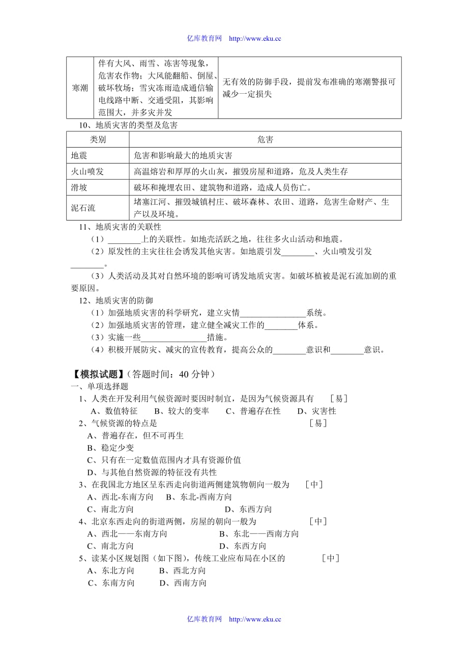 高一地理会考作业人教版_第4页