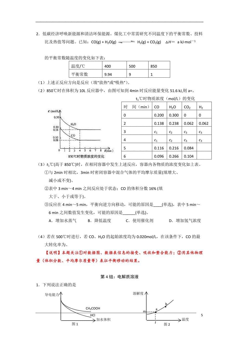 海淀高三化学查漏补缺试题(带附标准答案)_第5页